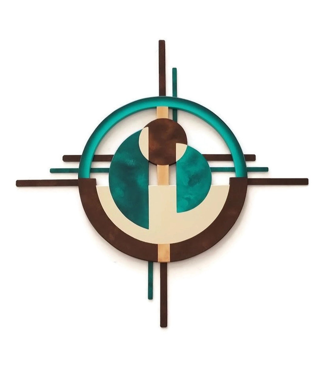 Mid Century Modern Sculpture, Abstract Circle, Contemporary Wall Decor