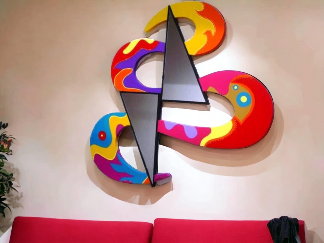 Colorful Mirror Wall Art, Abstract Mirror, Triangle Mirror Wall ...