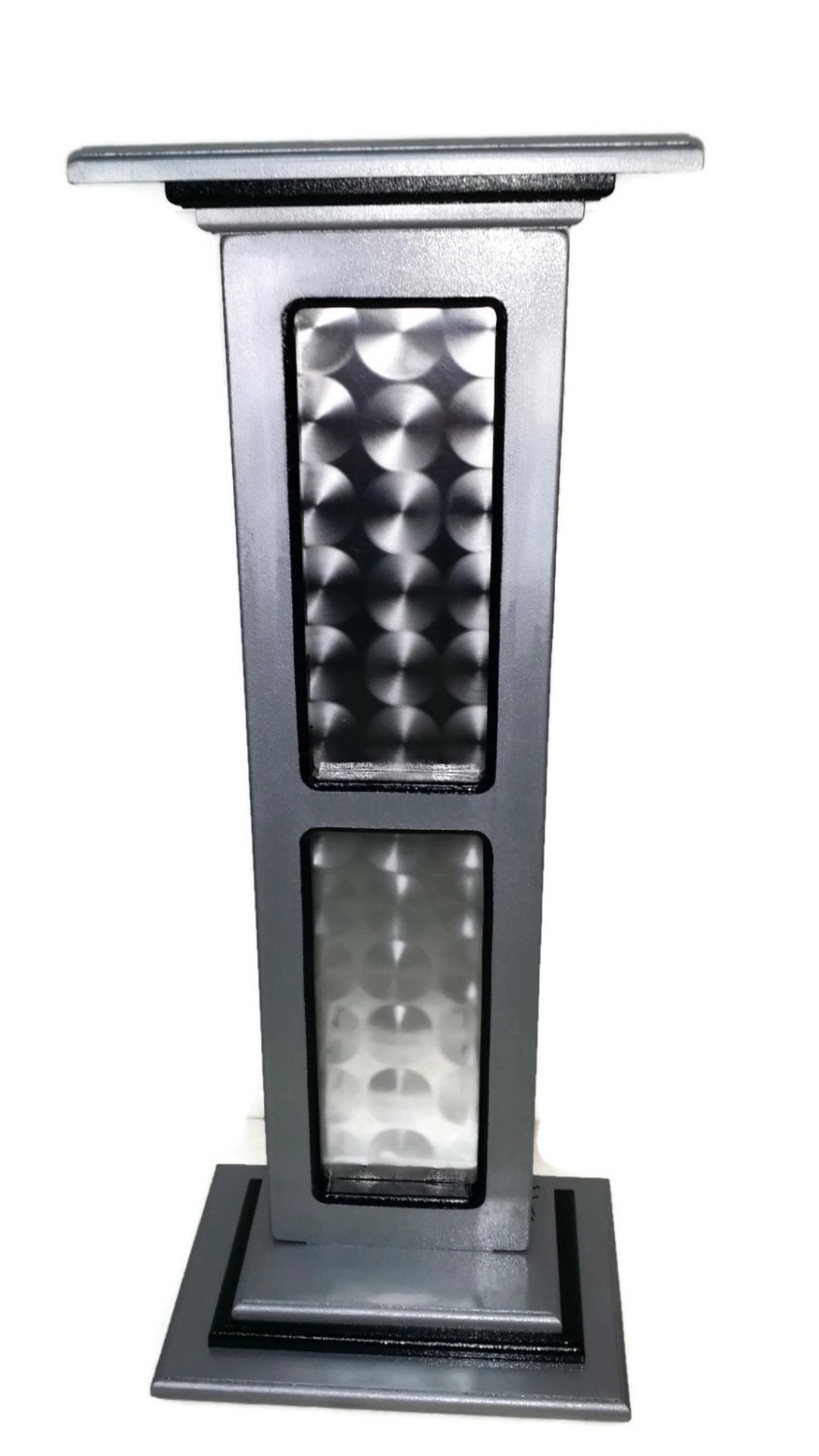 Silver and Black Modern Pedestal Stand Art Display Sculpture Etsy