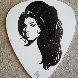 Amy Winehouse, Guitar pick wall hanging - Wood wall decor - Abstract Music wall art - Jazz wall decor - large 22x19 by Alisa