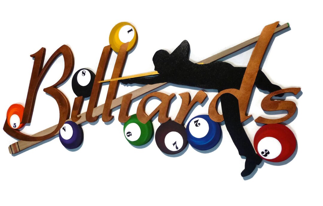 Rack Em Up, Billiards Wood Wall Decor, Pool Room Wall Art, Billiards