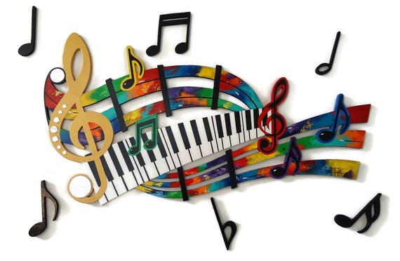 Music Wall Art 7pc Unique Abstract Music Notes Piano Keys Etsy