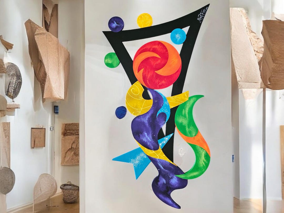 Colorful Unique Textured Abstract Wall Sculpture, Wood Wall Decor ... - Textured Wall Decor With A Unique Shape