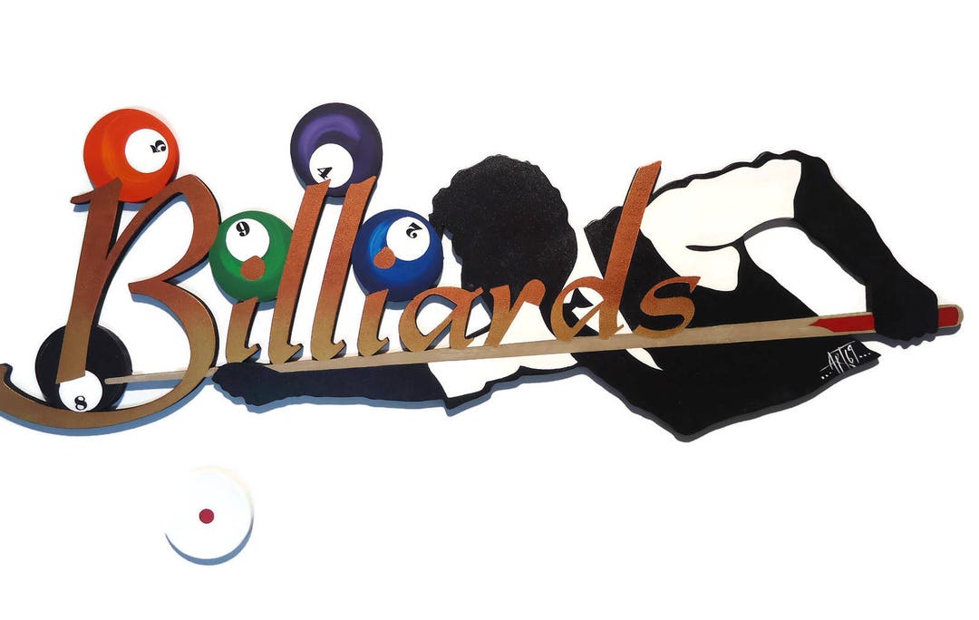 Contemporary Billiards Wood Wall Decor, Wall Sculpture, Take the Shot ...