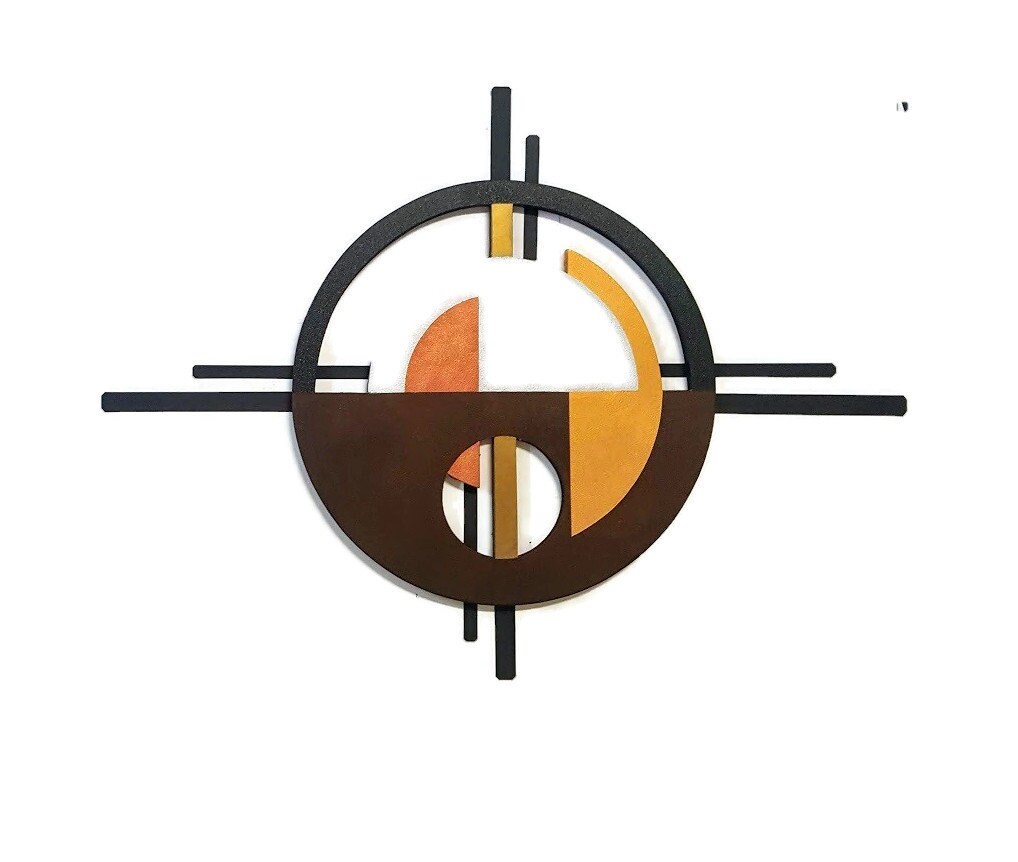 Circle wall decor wood wall art metal art. circle sculpture Etsy