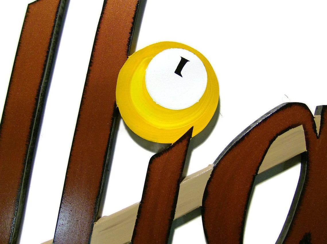 Billiards Wall Art & Sports Bar Wall Art Wood Wall Sculpture Etsy