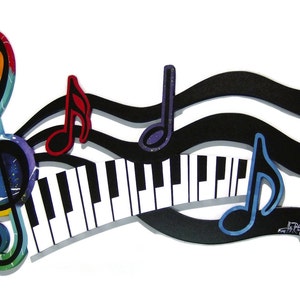 Colorful G Clef Music keys & notes Abstract wall sculpture, Music Sculpture, Contemporary Music Wall Art, by DAS image 4