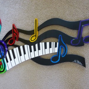 Colorful G Clef Music keys & notes Abstract wall sculpture, Music Sculpture, Contemporary Music Wall Art, by DAS image 3