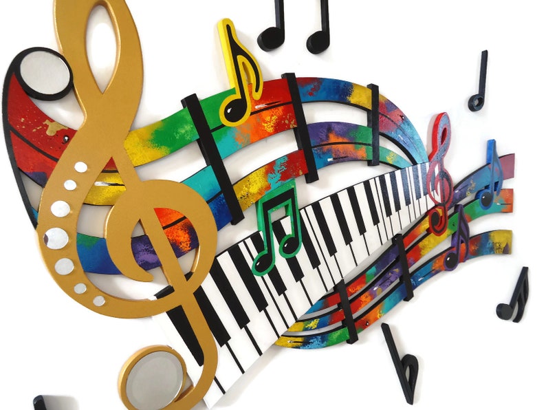 Music Wall Art 7pc Unique Abstract Music Notes & Piano Keys Etsy