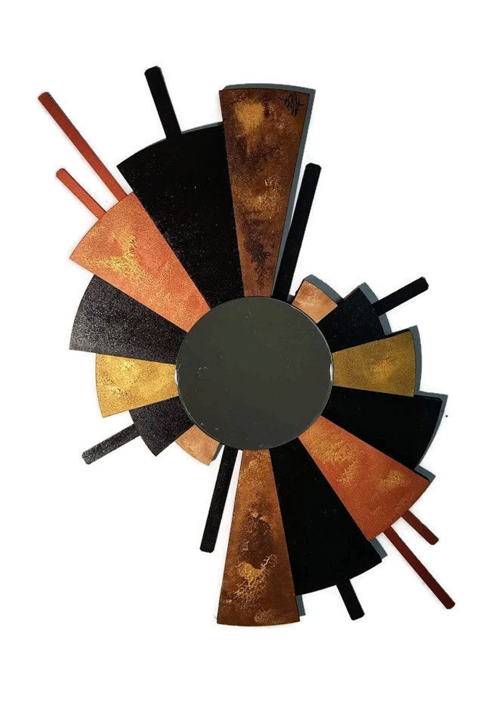 Abstract Fan Mirror Wall Art Metal Mirror Wall Hanging by Etsy