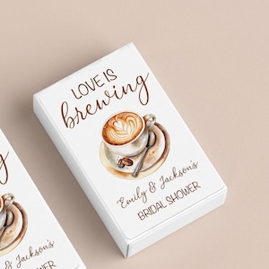 BULK Bridal Shower Matchboxes/Love is brewing Match Favors/Custom Party Favors/Wedding Favor Ideas/Wedding/Party/Bachelorette/Birthday