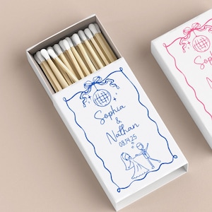 Custom Wedding Matchboxes/Personalized Matchboxes Favor/Wedding Souvenirs/Custom White Head Matches Gifts/Bridesmaid Gift/Bachelorette Favor