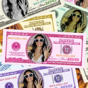 Your Face on 100 Dollar Bill/Bridal Shower or Bachelorette Party Decor/Custom Bachelorette Money/Custom Game Party Play Money/Birthday Money