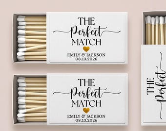 Bulk Custom Matchboxes/The Perfect Match/Custom Matchbook Art/Wedding Souvenirs/Reception Favors/Bridal Shower Favors/Engagement Party Favor
