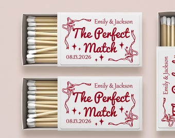 Custom Wedding Matches Favor/Reception Favors/Bridal Shower Favor/Engagement Party Matchbook Arts/Party Favors for Guests/The Perfect Match