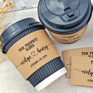 Personalized Coffee Cup Sleeves for Wedding/Custom Coffee Cup  With Sleeves/The Perfect Blend Wedding Coffee Sleeves/Wedding Coffee Bar