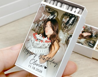 Custom Birthday Match Boxes/Custom Match Book/Custom Photo Match Boxes/Wedding Favors/Birthday Favors/Birthday 30 Matchboxes/Party Favors
