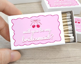 Custom Matchbox/Bridesmaid Proposal Match Gift/Will You Be My Bridesmaid Gift/Bachelorette Favors/Personalized Matches for Wedding