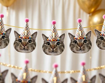 Custom Face Birthday Banner, Pet Dog Face Banner, Personalized Party Decor, Gifts for Pet Lover