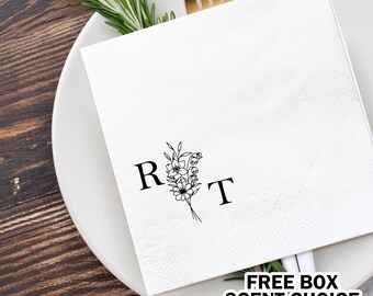 Personalized Napkins for Wedding/Wedding Reception Napkins/Monogram Initial Napkins/Wedding Cocktail Napkins/Wedding Table Decor