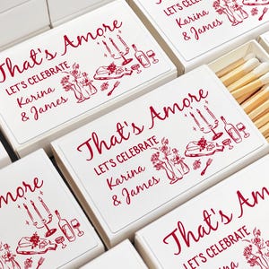 Personalized Matchboxes For Bridal Shower/Wedding Decor/Thats Amore Bachelorette Favors/Wedding Matchboxes/Custom Bridesmaid Gifts