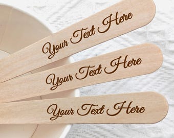 Custom Dessert Spoons/Wooden Ice cream Spoons/Engraved Mini Spoons/Cooking Party Favors/Wedding Shower Favors/Birthday Party Decors