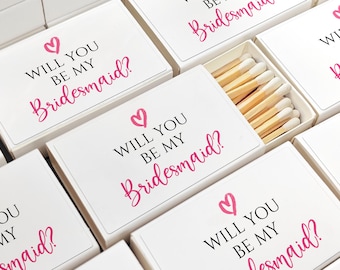 Bridesmaid Proposal Match Boxes Gift/Will You Be My Bridesmaid Gift/Bridesmaid Proposal Box Ideas/Bulk Matchbooks/Maid of honor Favor