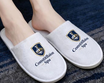 Personalized Hotel Slippers with Custom Business Logo/Custom Spa Slipper/Personalized Guest Slippers for Hammam, Hotel, Airbnb, Wedding Gift