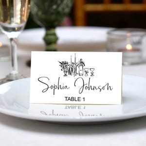 Personalized Wedding Place Names/Minimal Wedding Table Decor/Seating Plan Card/Wedding Table Place Settings/Printed & Shipped Name Cards
