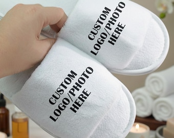 Branded Personalized Slippers with Custom Logo/Ideal Corporate Gifts, Hotel & Spa Giveaways, Airbnb Guest Amenities, Employee, Events