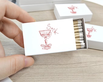 Custom Wedding Matchboxes/Personalized Matchboxes For Wedding/Matchboxes Wedding Favor/Custom White Head Matches Gifts/Matchbook for Wedding