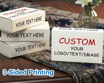 Custom Logo Matchboxes/Personalized Three -sided Logo Matchbox/ Wedding Favors, Business Gifts, Restaurant & Bar Branding