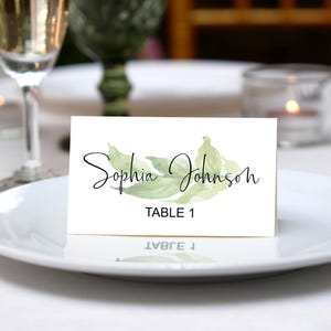 Custom Sage Wedding Place Card/Table Name Card/Meadow Sage Place Card/Sage Name Card/Minimal Wedding Table Decor/Wedding Table Place Setting