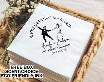 Personalized Wedding Napkins/Wedding Reception Napkins/Rehearsal Dinner Cocktail Napkins/Wedding Table Decor/Custom Wedding Cocktail Napkins