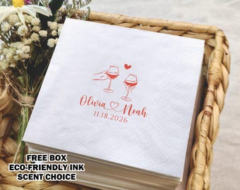 Personalized Cocktail Napkins/Custom Wedding Napkins/Wedding Decor/Paper Napkin/Bridal Shower/Anniversary/Birthday/Rehearsal Dinner