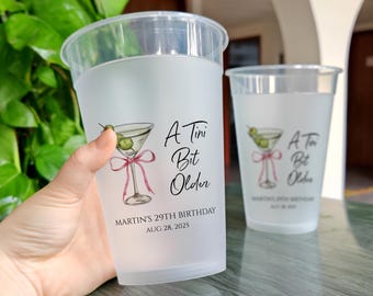 A Tini Bit Older Birthday Cups/Personalized Cups for Birthday/Birthday Party Decor/Dirty Martini Party Cups/30th Birthday/50th Birthday