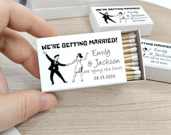 Custom Wedding Matchbox Favors/Matchbox Wedding Gifts/Personalized Matchbook Art/Wedding Favor Matches/Wedding Matchboxes/Bridal Shower