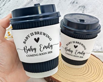 Bustine personalizzate per caffè per baby shower/Baby shower autunnale/Sorseggia e guarda/Il bambino sta preparando il caffè/Bustine personalizzate per matrimoni/bar/feste/doccia