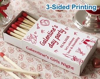 Personalized Galentine Gang Matchbox Favors – Custom Galentine’s Day Gifts for Brunch Parties, Happy Galentines Day Gift