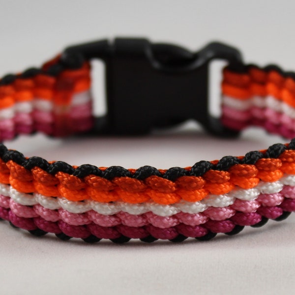 Lesbian Pride Flag Paracord Bracelet, LGBTQ, LGBT