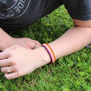 Lesbian Pride Flag Paracord Bracelet, LGBTQ, LGBT