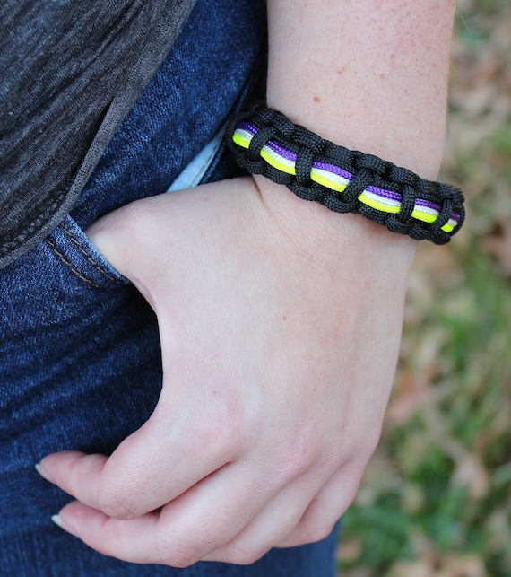 Pulsera Paracord de la bandera del orgullo no binario, LGBTQ, LGBT