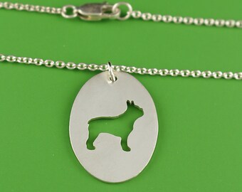 SALE - Boston Terrier Jewelry,  BT,  Sterling Silver Pendant, Oval Pendant Necklace, Dog Breed Jewelry, Pet Owner Gift Idea