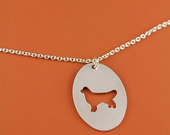 SALE - Golden Retriever Sterling Oval Pendant, 925 Pendant, Oval Pendant Necklace, Dog Breed Jewelry, Pet Owner Gift Idea