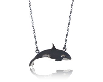 Orca Jewelry - Sterling Silver Killer Whale Pendants, ORCA-nized Summer Necklace