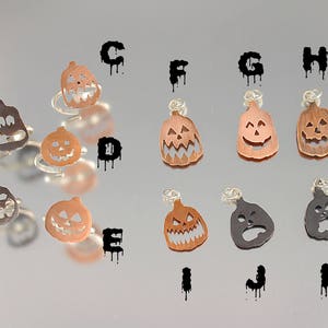 Halloween Carved Jack O Lantern Pumpkin Pendants and Adjustable Ring Jewelry image 3