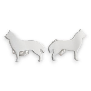 Husky Sterling Silver Silhouette Earrings 925 Ear Studs, Nickel Free, Cute Dog Breed Pet Keepsake Gift, Unisex and Latinx Made image 9