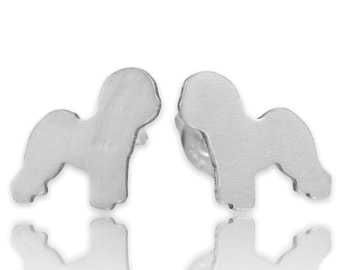 Bichon Frise Sterling Silhouette Earrings, 925 Ear Studs, Dog Breed, Cute Pet Keepsake, Dog Silhouette, Latinx Business, Nickel Free Jewelry