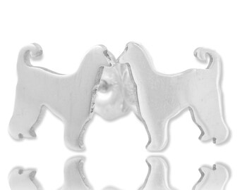 Afghan Hound Sterling Silver Dog Silhouette Stud OR Dangle Earrings, Pet Keepsake Dog Parent Gift, Nickel Free, Unisex, Latinx Made