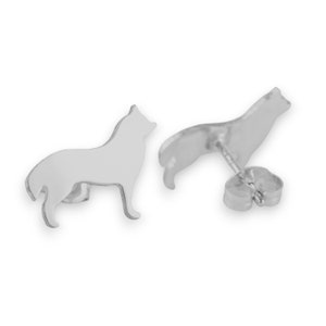 Husky Sterling Silver Silhouette Earrings 925 Ear Studs, Nickel Free, Cute Dog Breed Pet Keepsake Gift, Unisex and Latinx Made image 5